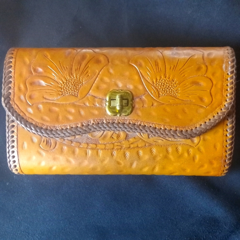 Vintage leather clutch